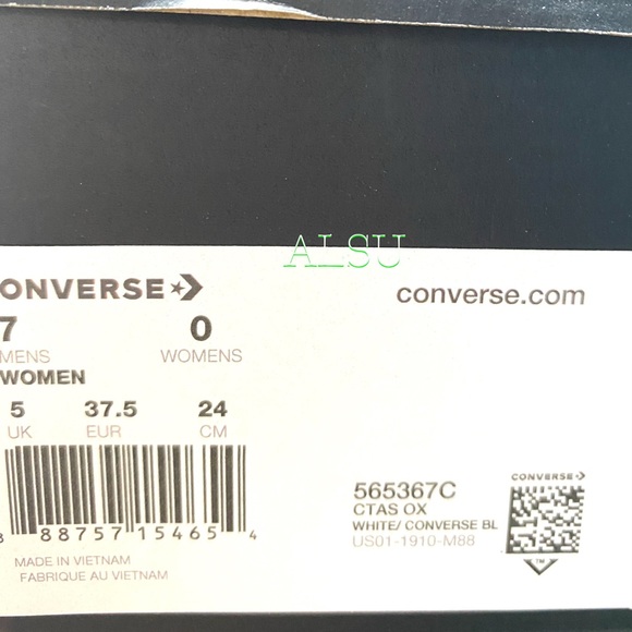 🌸SALE🌸 Converse Ctas Low Top Leather White Black Sneaker Womens Size 7 565367C - Picture 10 of 10